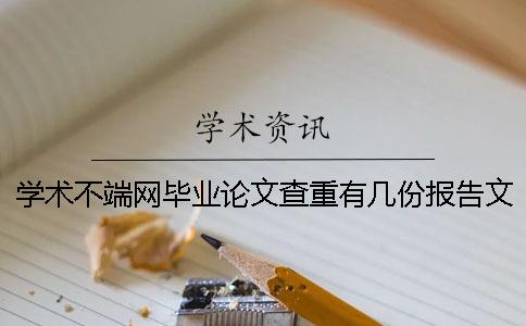 学术不端网毕业论文查重有几份报告文档？