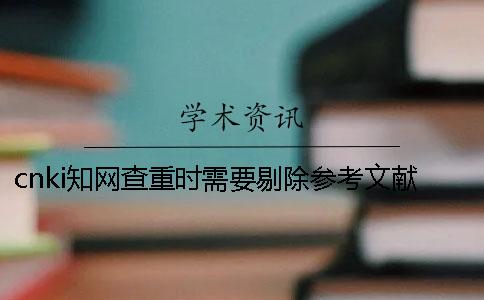 cnki知网查重时需要剔除参考文献吗？