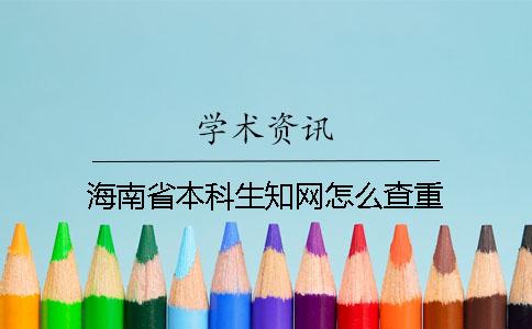 海南省本科生知网怎么查重