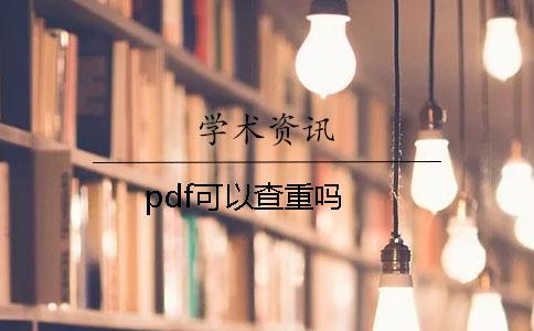 pdf可以查重吗？