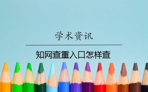 知网查重入口怎样查