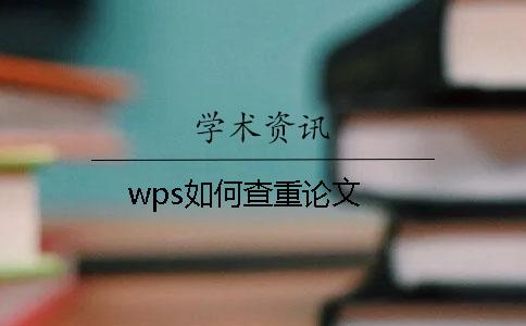 wps如何查重论文