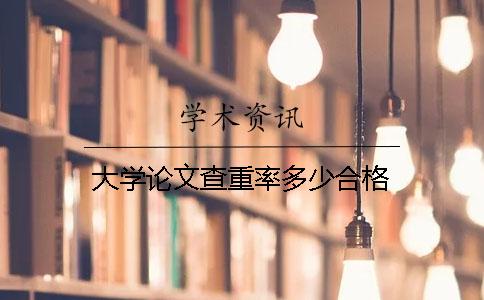 大学论文查重率多少合格