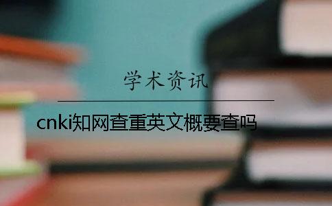 cnki知网查重英文概要查吗