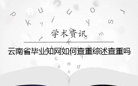 云南省毕业知网如何查重？综述查重吗？